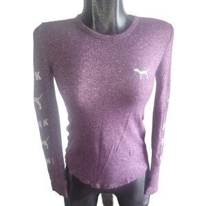 Pink Victoria Secret Purple and White Pajama Set XS